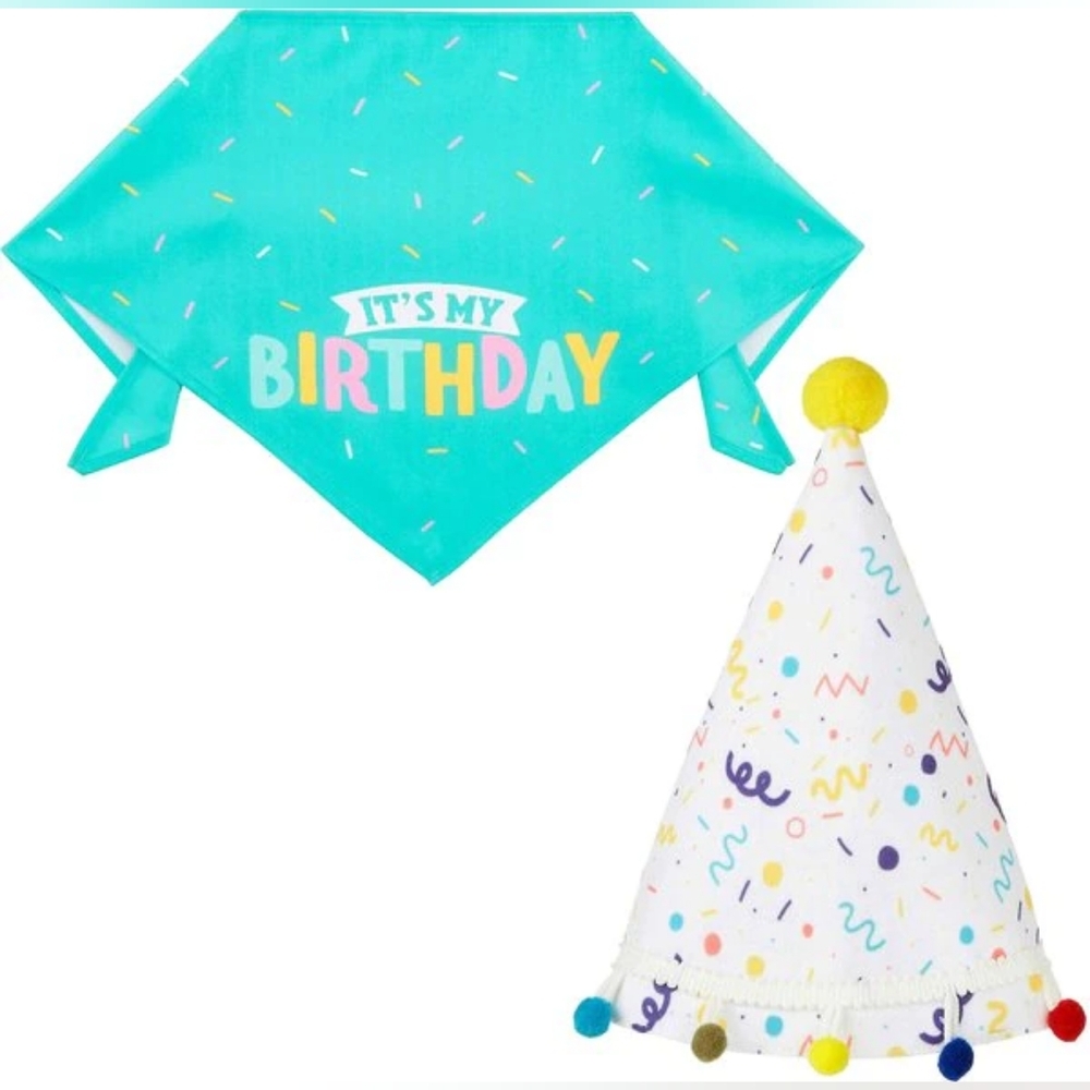 EUC Dog or Cat Birthday Bandanas and Birthday Hats - Size XS/S - Picture 5 of 10
